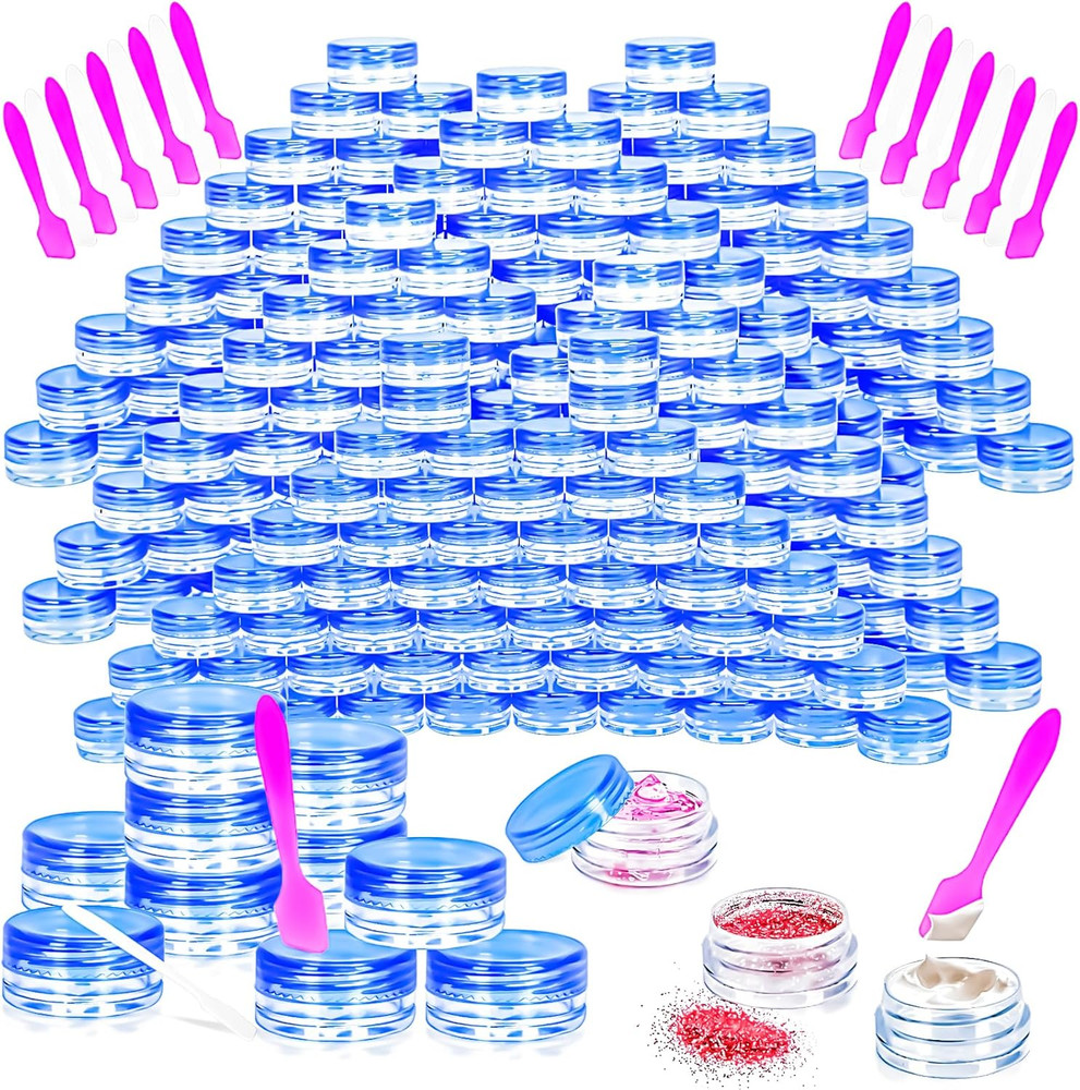 100 Pcs 3G Empty Plastic Containers with Lids,Tiny Makeup Sample Containers, Sma