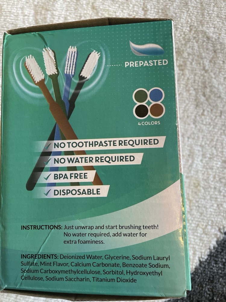 80 Prepasted Disposable Toothbrushes Individually Wrapped - Single Use Pre Paste
