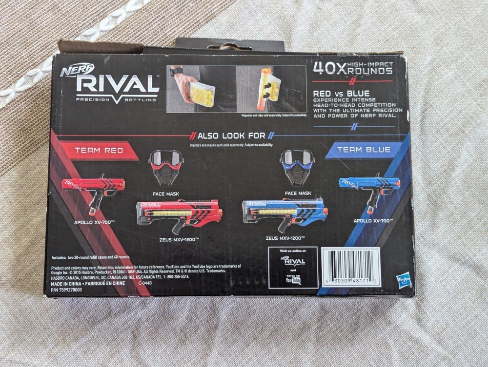 NERF Rival Blaster 40x Round Refill Packs High Impact Precision Battling