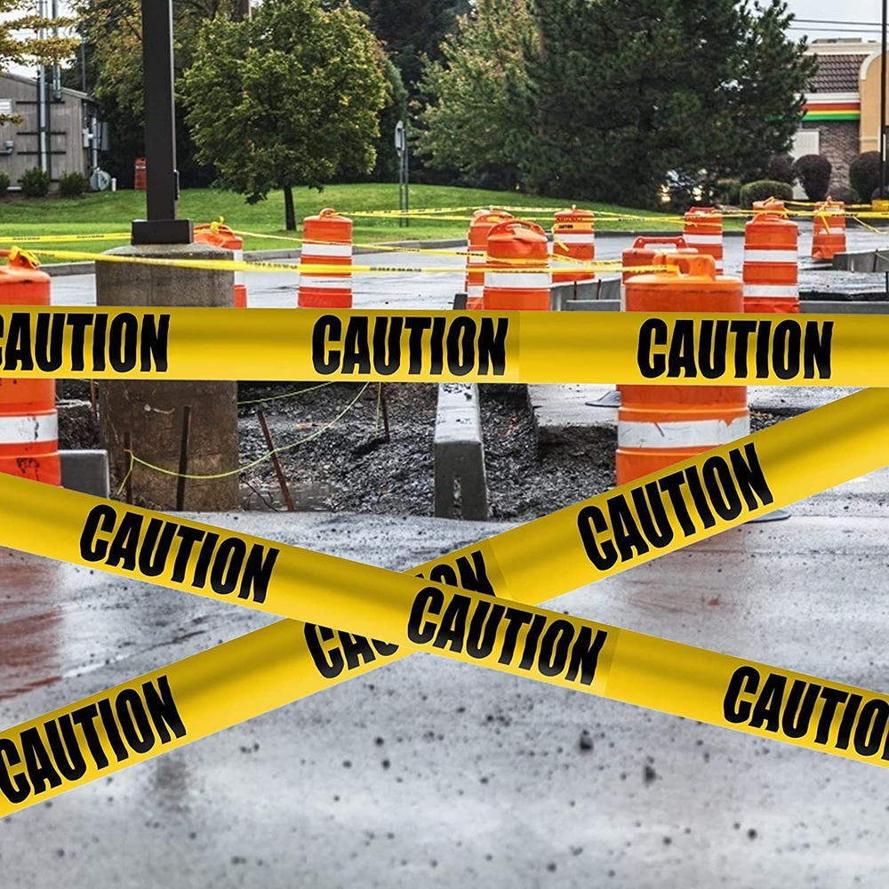 Yellow Caution Tape 2 Pack, 3" X1000Ft Safty Tape Caution Tape Roll, Constructio