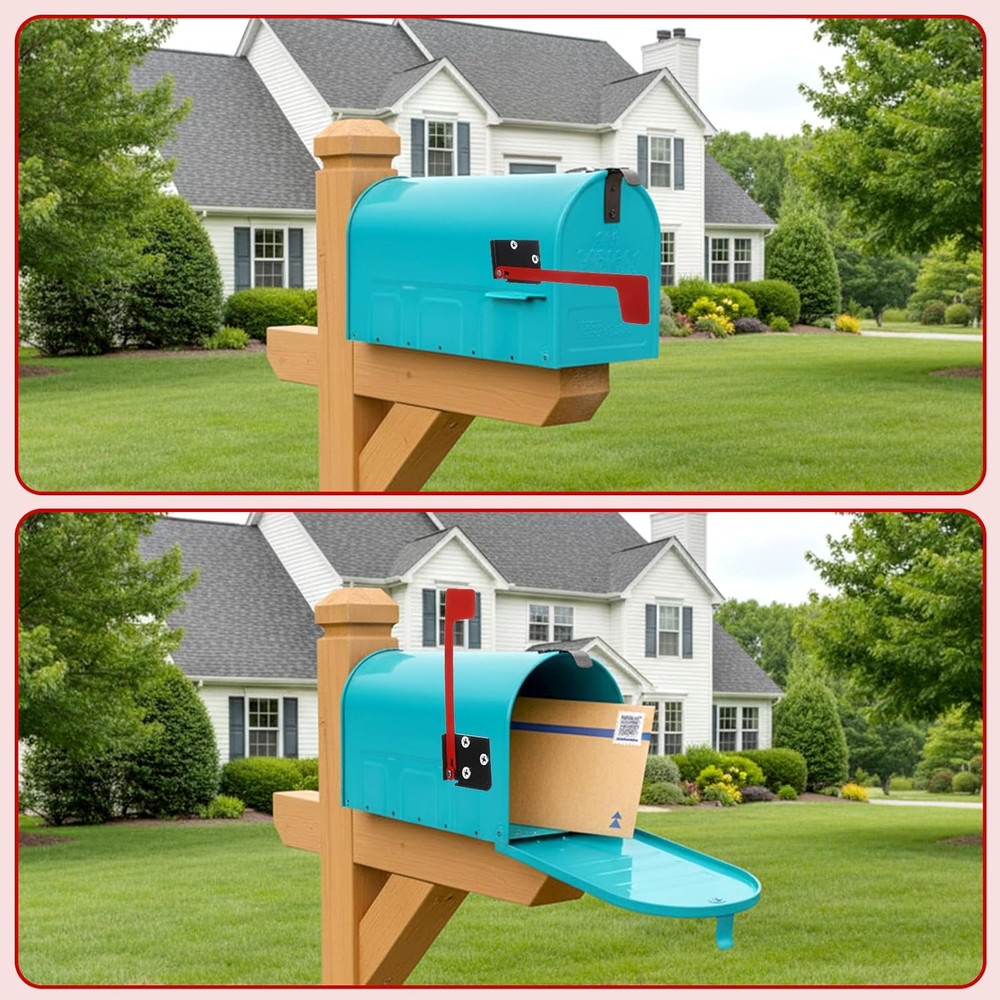 Flag for Mailbox,Red Mailbox Flag Replacement Kit Stainless Steel Mail Box Flags