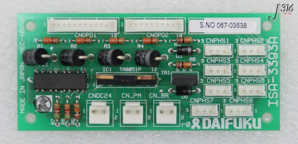 38820 DAIFUKU CONNECTOR INTERFACE BOARD ISA-3393A