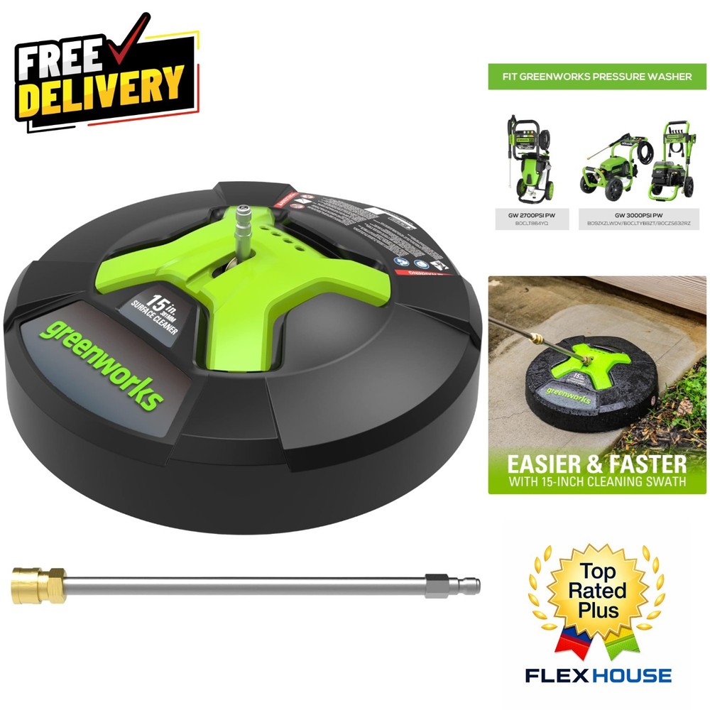 Versatile 15" Surface Cleaner - High Pressure Cleaning for Decks & Sidewalks