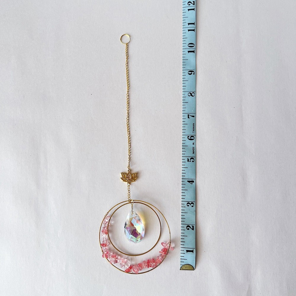 Pink Rock Bead Circle Suncatcher