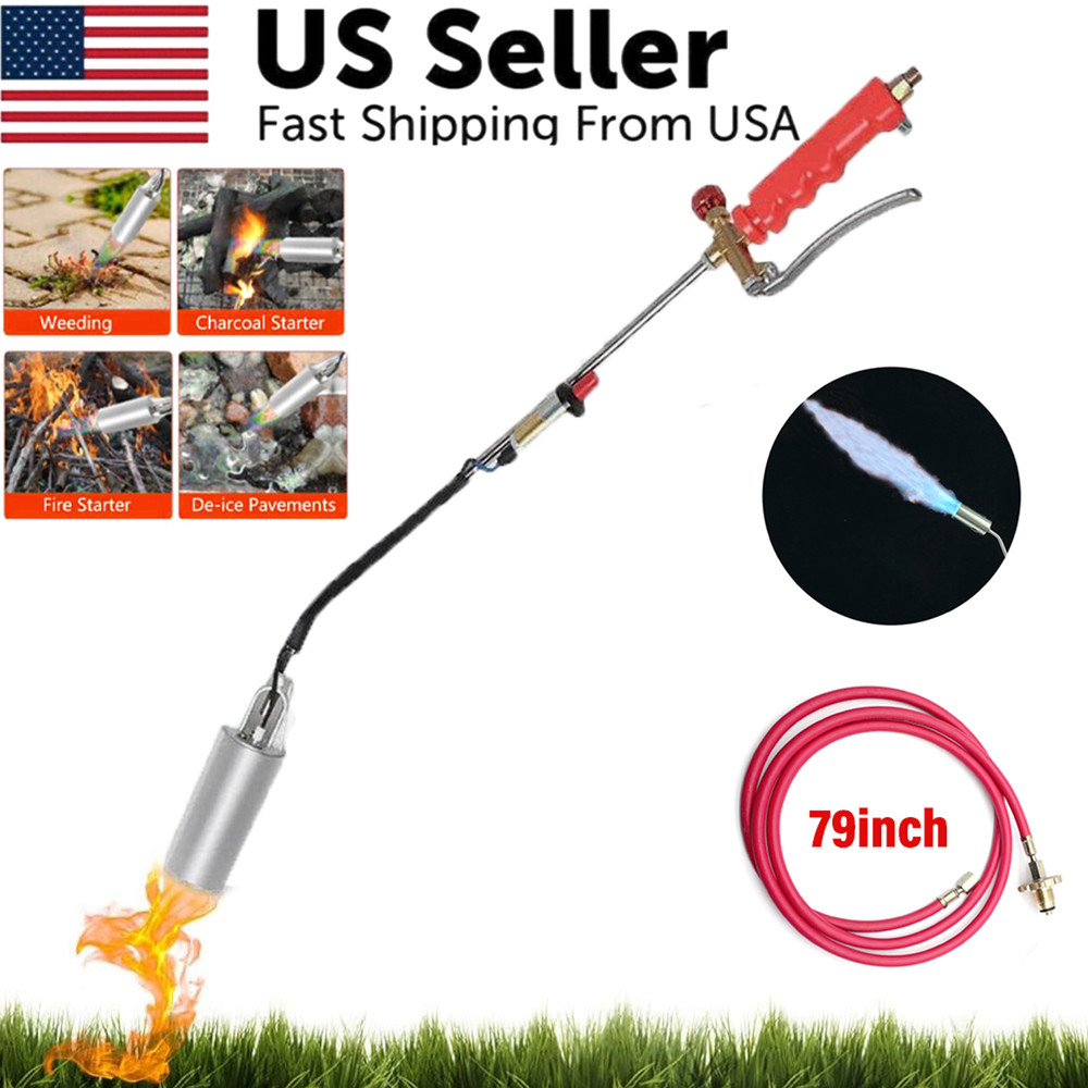 Propane Weed Torch Burner Ice Melter Push Button Igniter with 79" Hose Portable