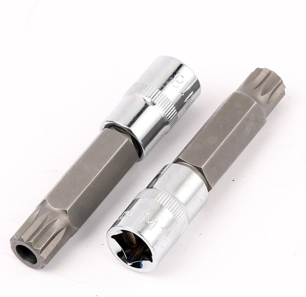 10Pcs XZN Triple Square Socket Kit Spline Socket Bit Set Long Drive Metric Bits