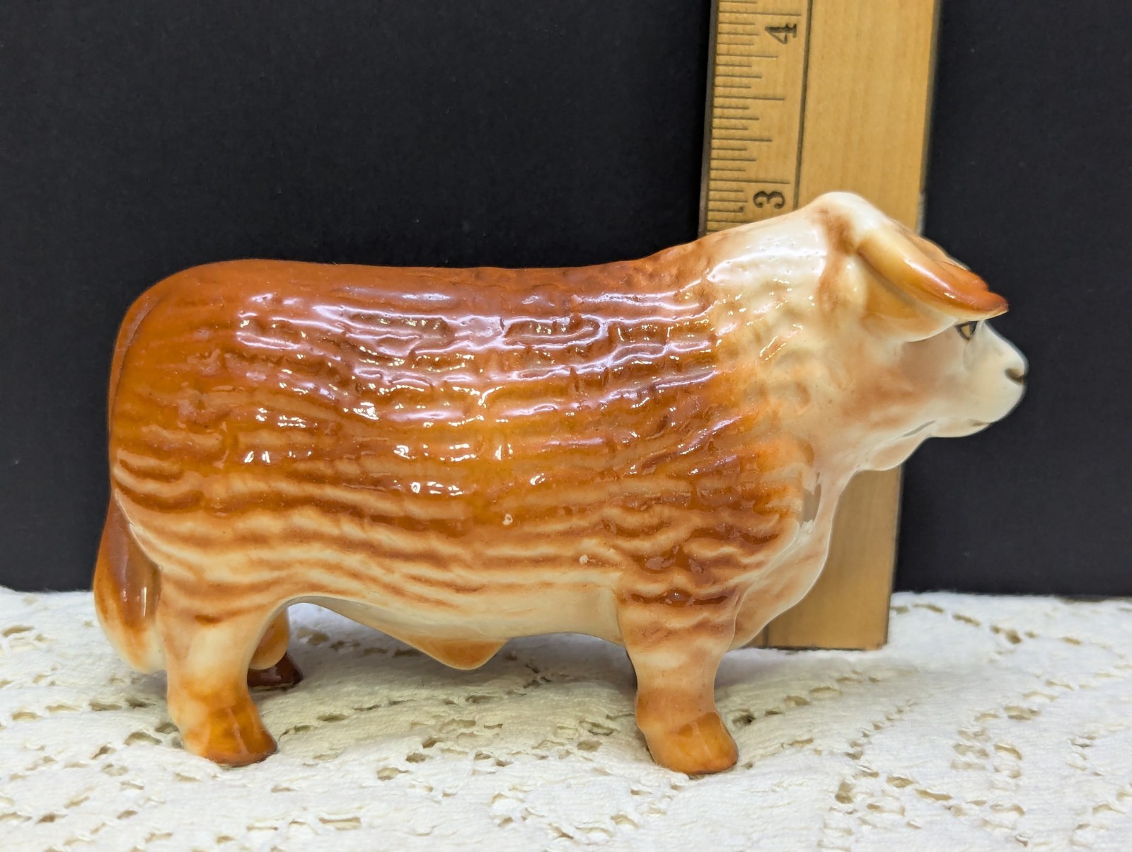 Vtg Hereford Bull Figurine Ceramic Japan Victoria Nice Detail