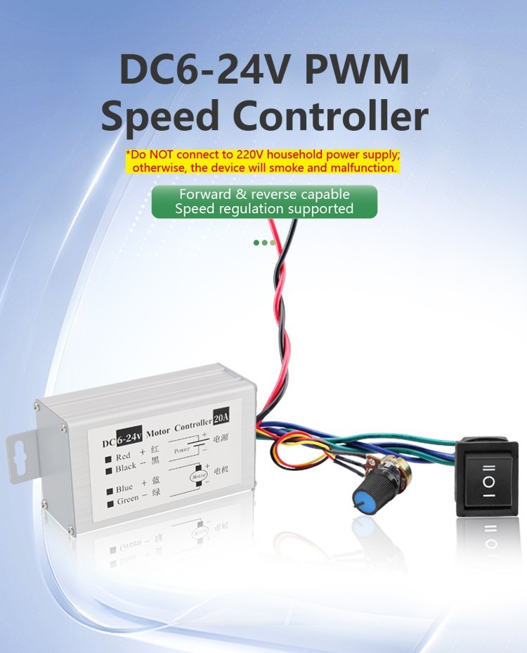 PWM DC Brushed Motor Continuously Variable Transmission Controller Switch 6V~24V