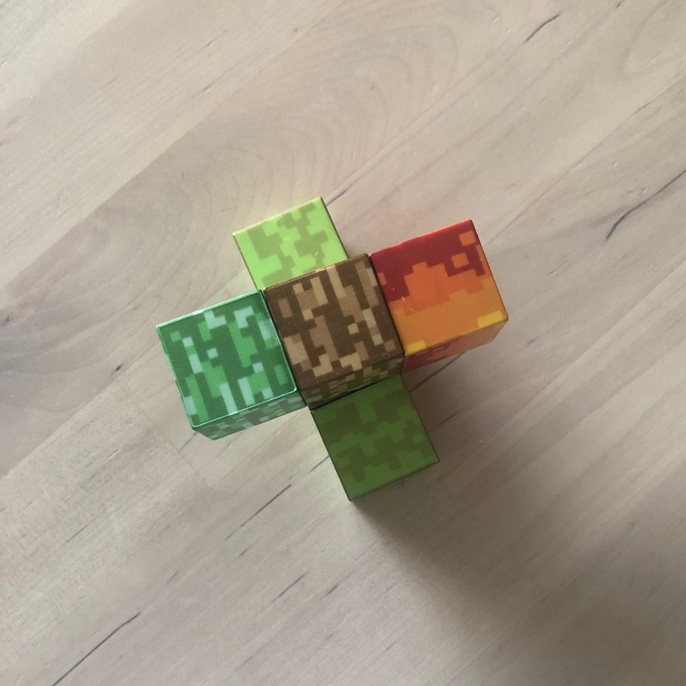 6 Minecraft Magnetic Building Blocks - 1 inch side
