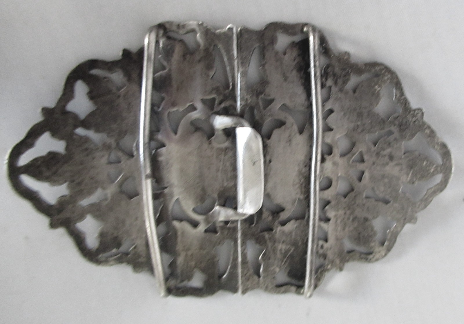 ANTIQUE STERLING BRITISH LARGE NURSES BUCKLE, 3 5/8 INCHES, 1908, CHESTER, S&BM