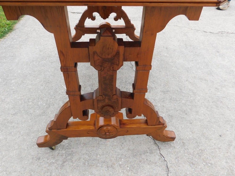 Walnut Victorian Library Table /Desk