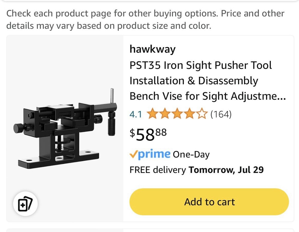 Universal + Glock Pistol Sight Pusher Tool PST35 Hawkway