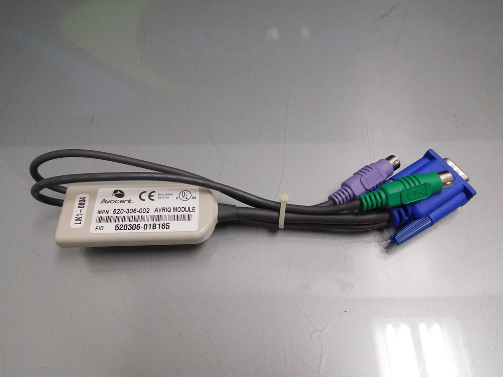 Avocent AVRIQ-PS2 520-306-002 PS2 KVM Server Interface Cable Adapter Module