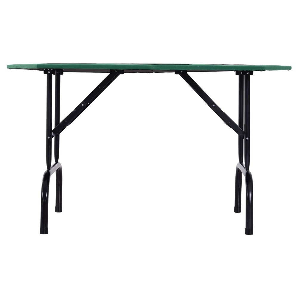 Compact 48" Foldable 8-Player Poker Table with Integrated Cup Holders Smooth