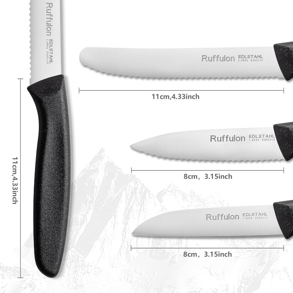 Super Sharp Compact Kitchen Knife Set - 6 High-Quality Fruit & Vegetable Knives