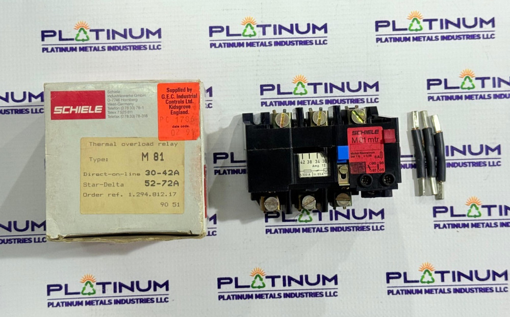 SCHIELE M81 THERMAL OVERLOAD RELAY 30-42A