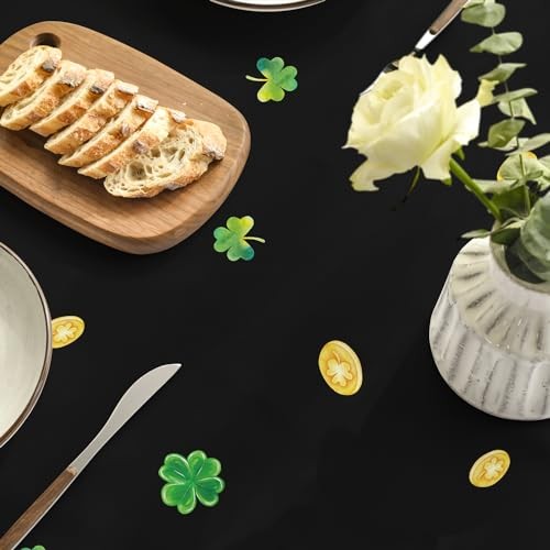 St. Patrick's Day Tablecloth 60×120 Inch, 60" x 120" (Rectangular) Black