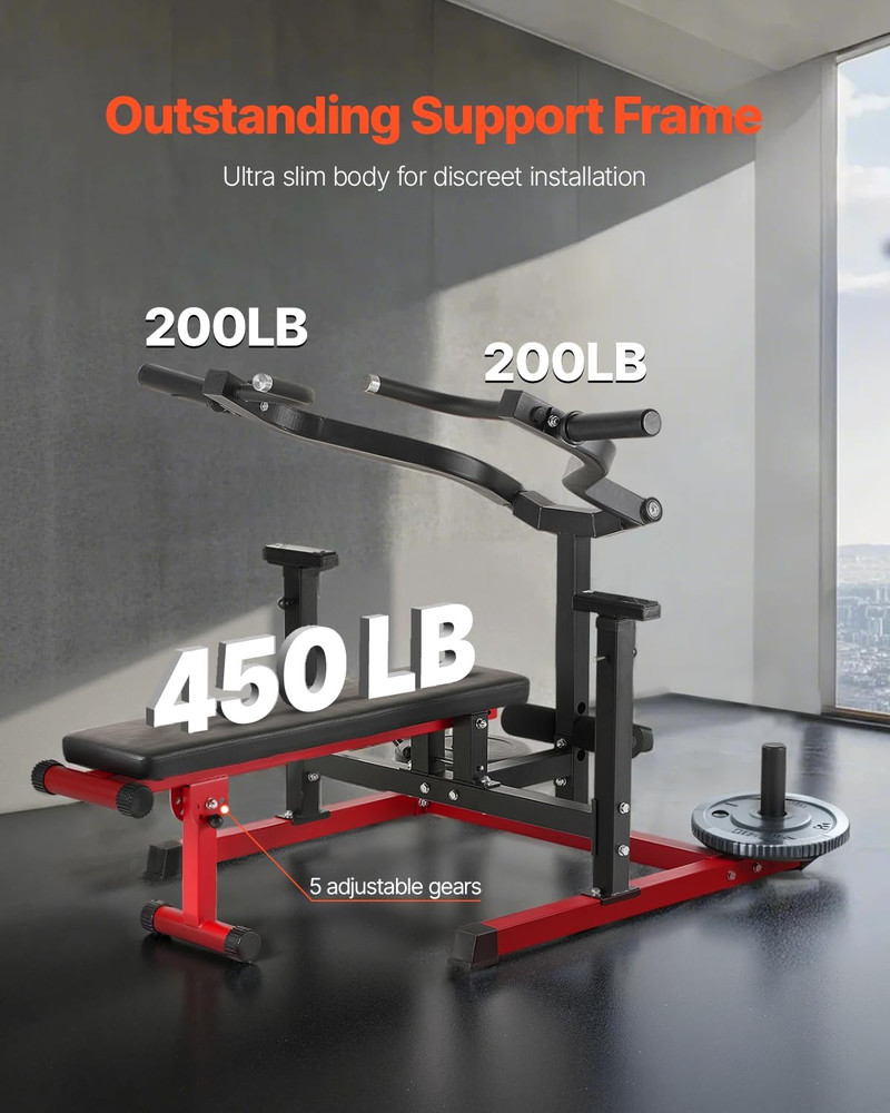 Chest Press Machine, Bench Press Set, Adjustable Flat Incline Bench with Indepen