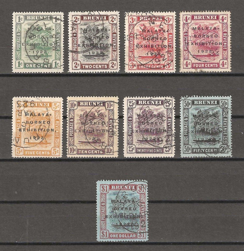 BRUNEI 1922 SG 51/59 USED