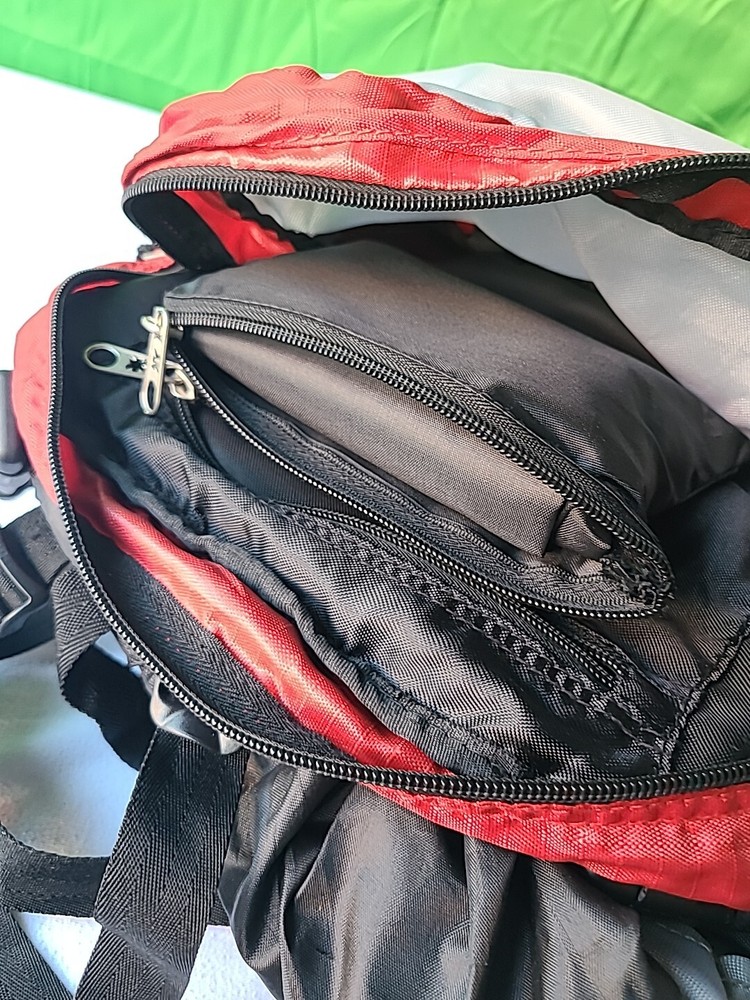 K-Cliffs Expandable Large Camping Backpack in Red Grey