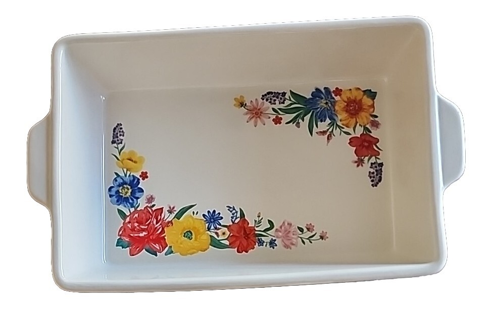 Pioneer Woman ~ BRILLIANT BLOOMS ~ Stoneware ~ Baking Pan ~ Casserole Dish