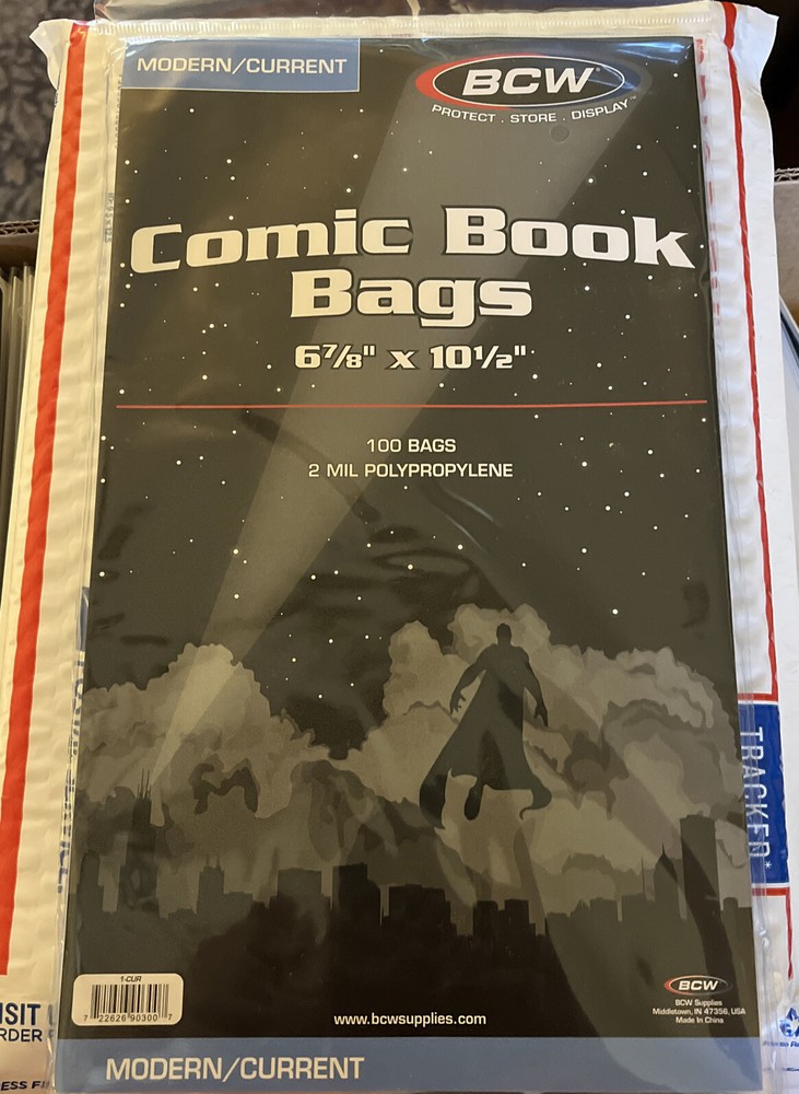 BCW Current/Modern Comic Book Bags, 300 Bags Shipped Protected Priority Mail