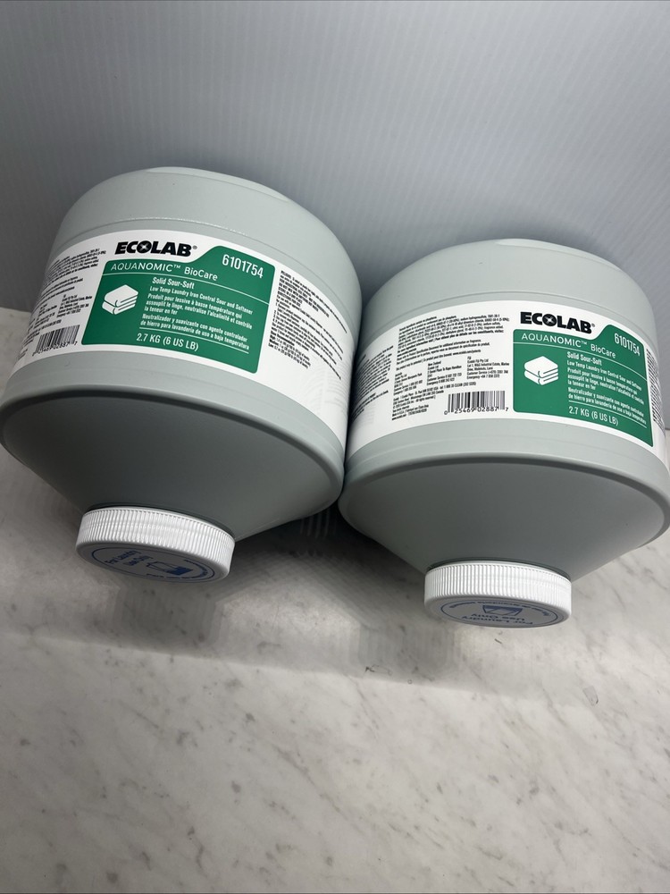 (2) Ecolab 6101754 Aquanomic Biocare Solid Sour-Soft | 6lbs Unit