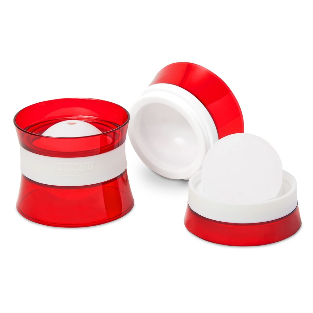 Set of 2 Silicone Ice Sphere Molds, Stackable 2.5-Inch Ice Ball Maker, Keep D...