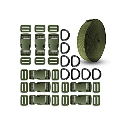 Buckles Strap 1 Inch: Nylon Webbing Straps 10 Yards, Quick Side Release