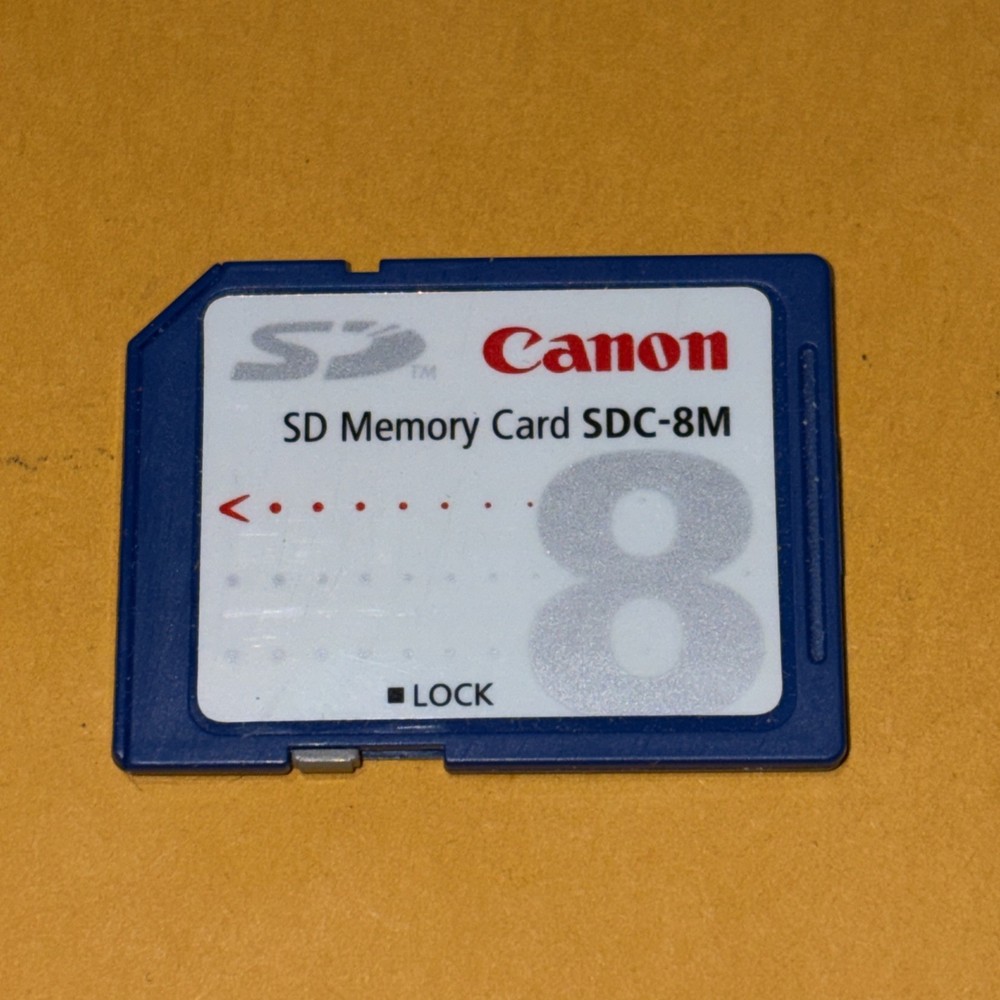 Canon Genuine 8MB MEGABYTE SDC-8M SD Camera Memory Card