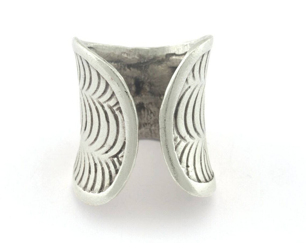Adjustable Ring Antique Silver Plated brass (16mm 5.5US inner size) 2675