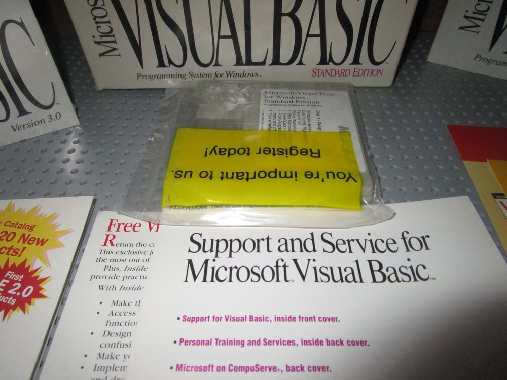 MICROSOFT VISUAL BASIC 3.0--3.5" DISKS STANDARD EDITION WINDOWS--EXCELLENT COND.