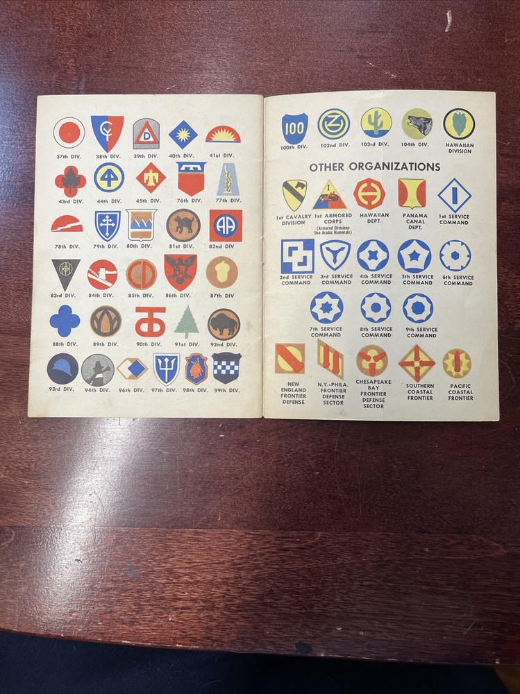 WWII 1943 A Pocket Reference Guide Army Navy Marine Corps Insignia Booklet