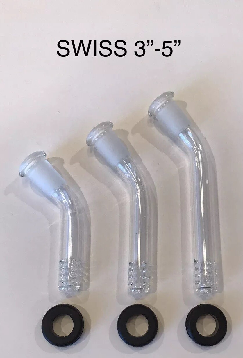 14mm Glass Downstem 45 Degree Curved Bent 3” 4” 5” 6” Inch Grommet Premium Perc