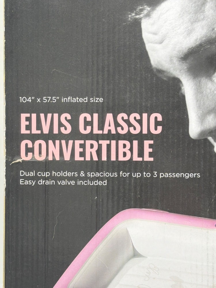Elvis Classic Convertible Inflatable Pool Float With Dual Cup Holders & Spacious