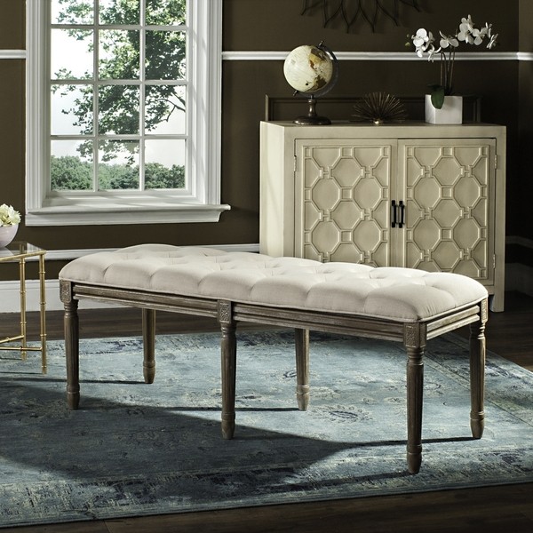 Safavieh ROCHA TUFTED TRADITIONAL BENCH, Reduced Price 2172769085 FOX6231A