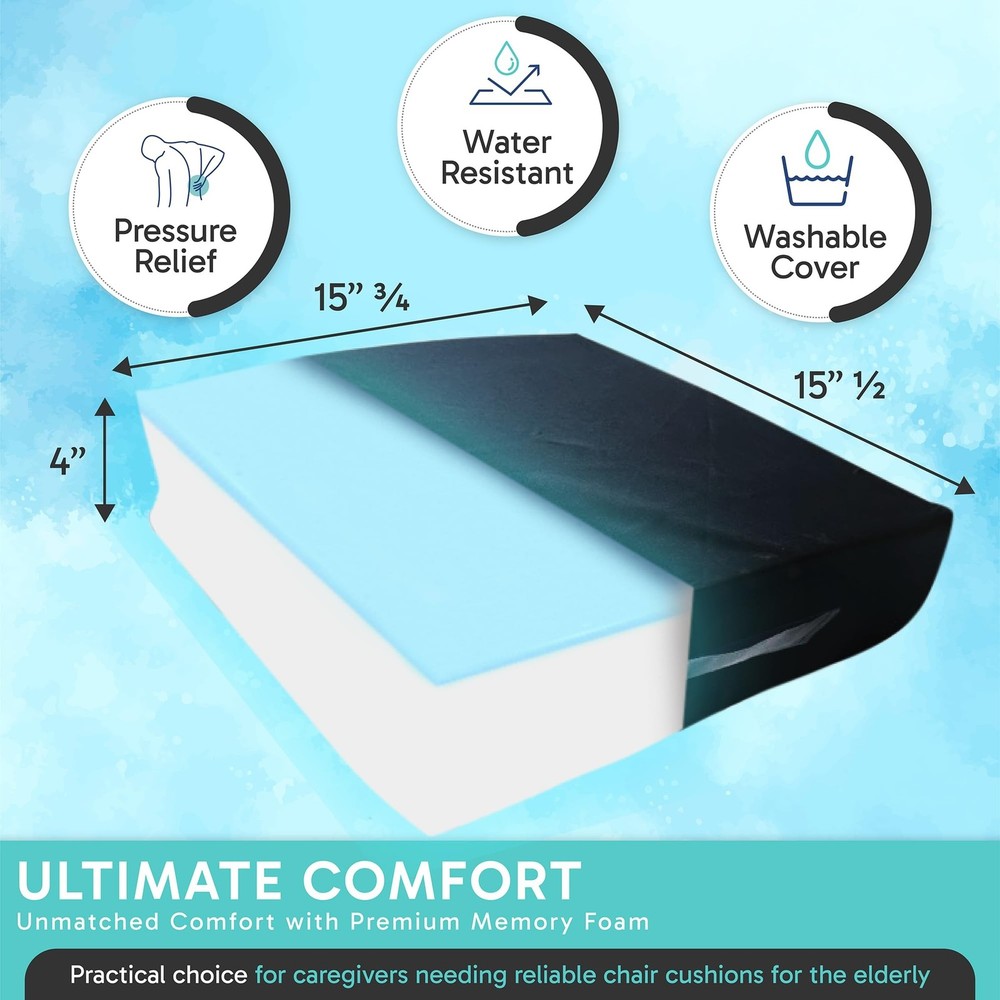 Wheelchair Cushions for Elderly, Comfortable Thick Memory Foam Wheelchair Cus...