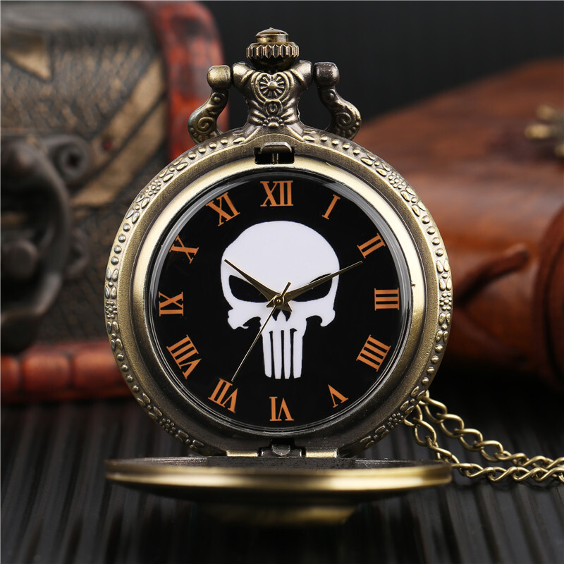 Antique Pocket Watch Chain Retro Style Analog Quartz Movement Watches for Men