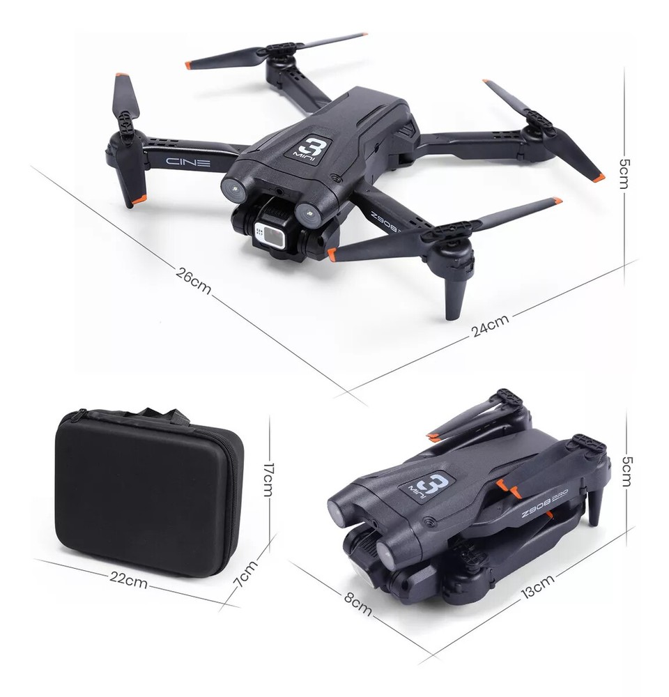 Deerc D96 Drones 4K Dual HD Camera Foldable FPV RC Quadcopter 3 Batteries 36mins