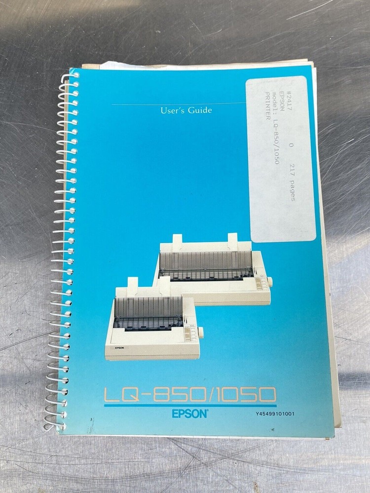 Epson LQ-850 /1050 Printer - Manual / Users Guide / Instructions Book