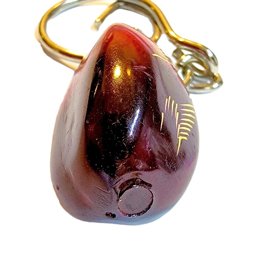 Artisan Bamboo Etching Keychain Multitone Resin Stone Sculpted Etched Keyring
