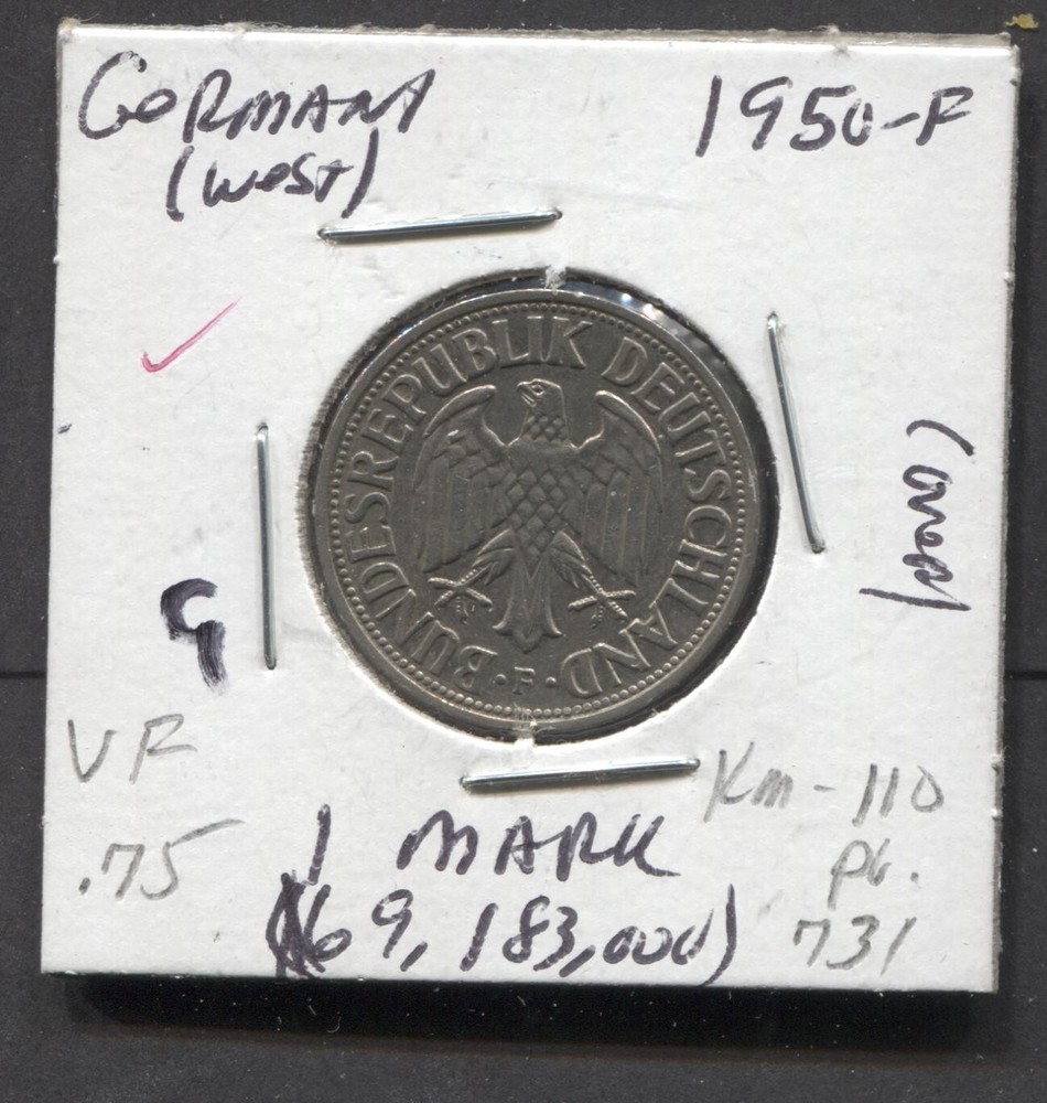 1950-Germany-VF/1 Mark