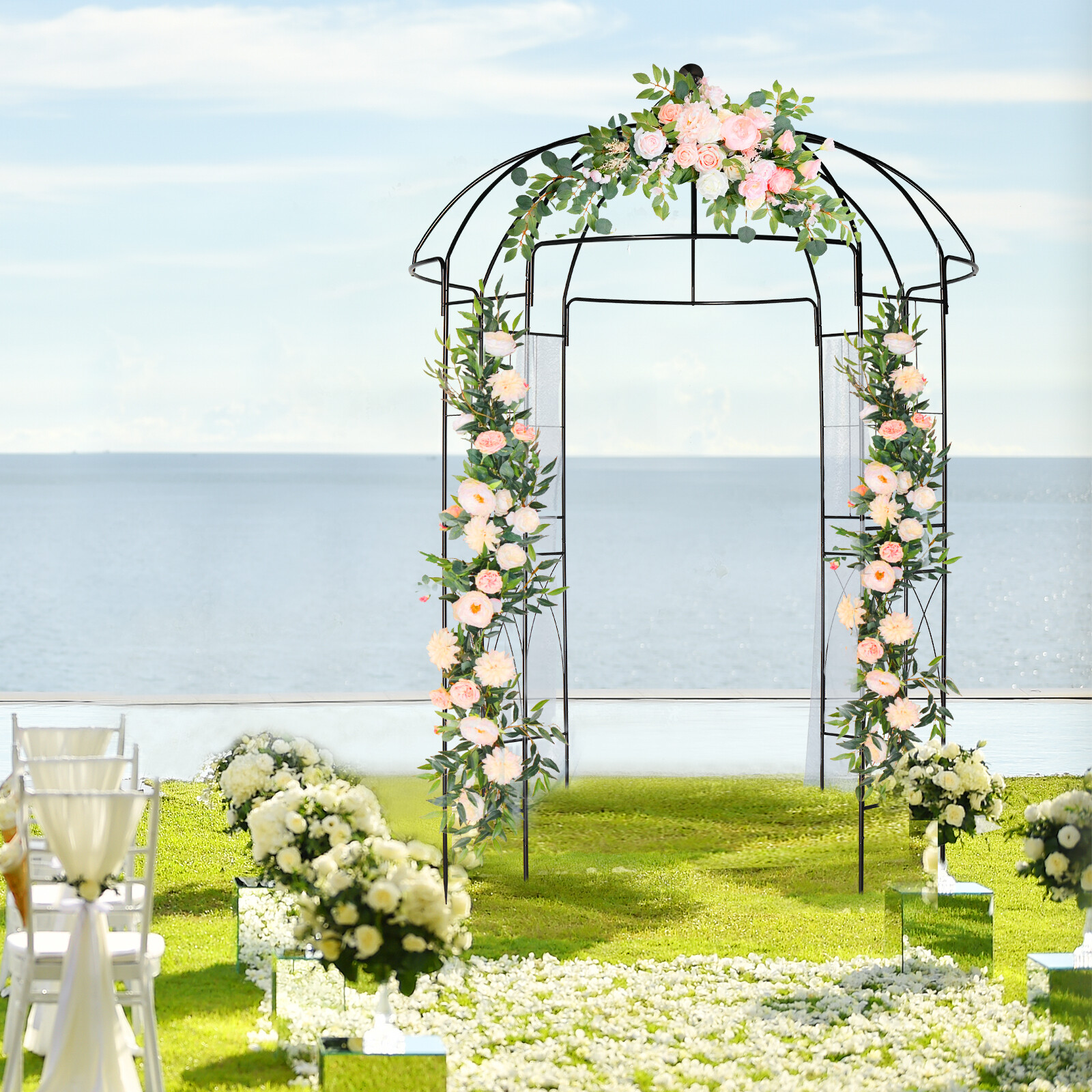 Metal Wedding Arch Garden Gazebo Arbor Outdoor Wedding Party Climbing Plants