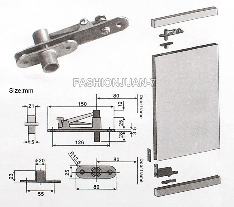 1Set Heavy Door Pivot Hinges Hydraulic Buffer Positioning Self Close Door Hinges