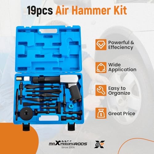 Air Hammer Chisel Kit, Multi-functional Pneumatic Hammer Set, 2100 BPM Air