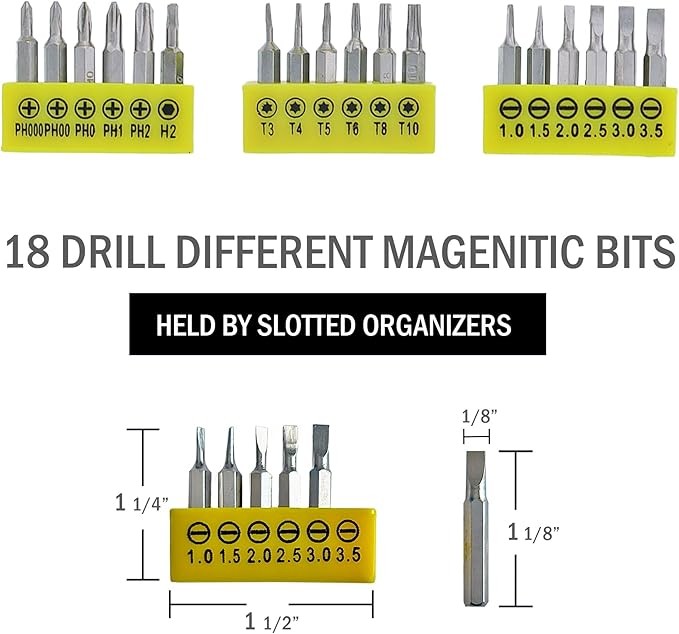 Sterling Tools Flexible Precision Bit Drill Set - 18 Pieces