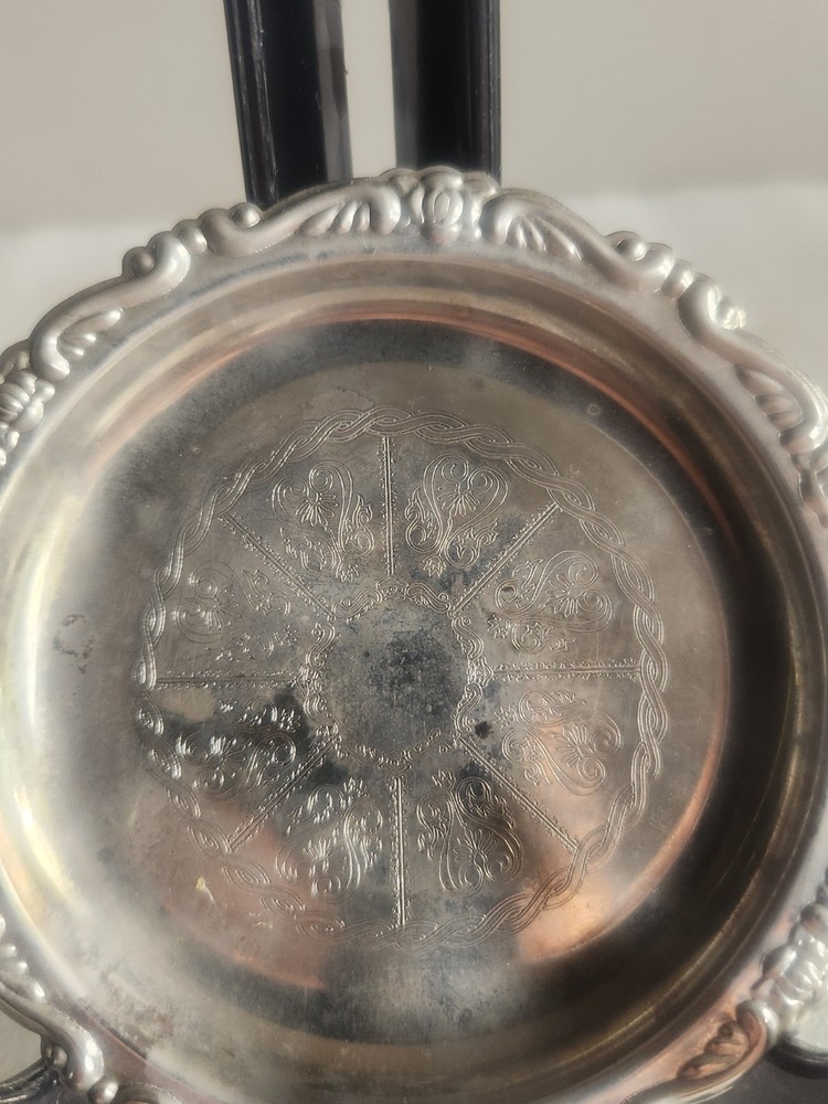 Vintage Silverplated Trinket Dish or Coaster • Electroplated Silver on Steel