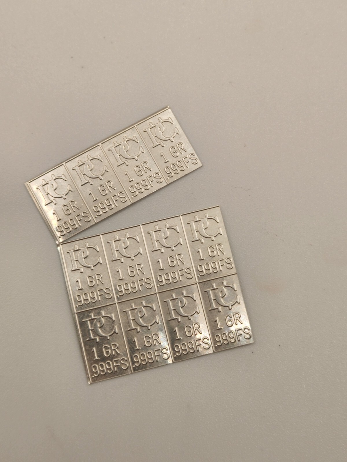 10 Pure Snappable Silver Bars .999 Silver K
