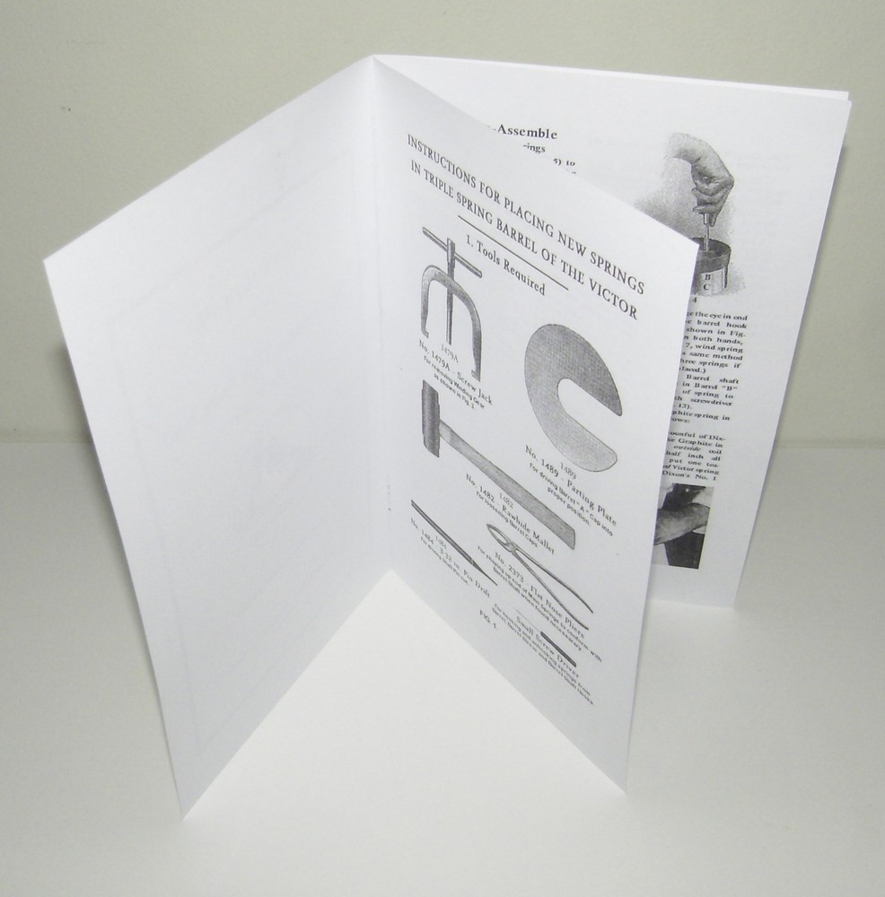 Victor Phonograph Triple Spring Removing and Replacing Instruction Manual Copy