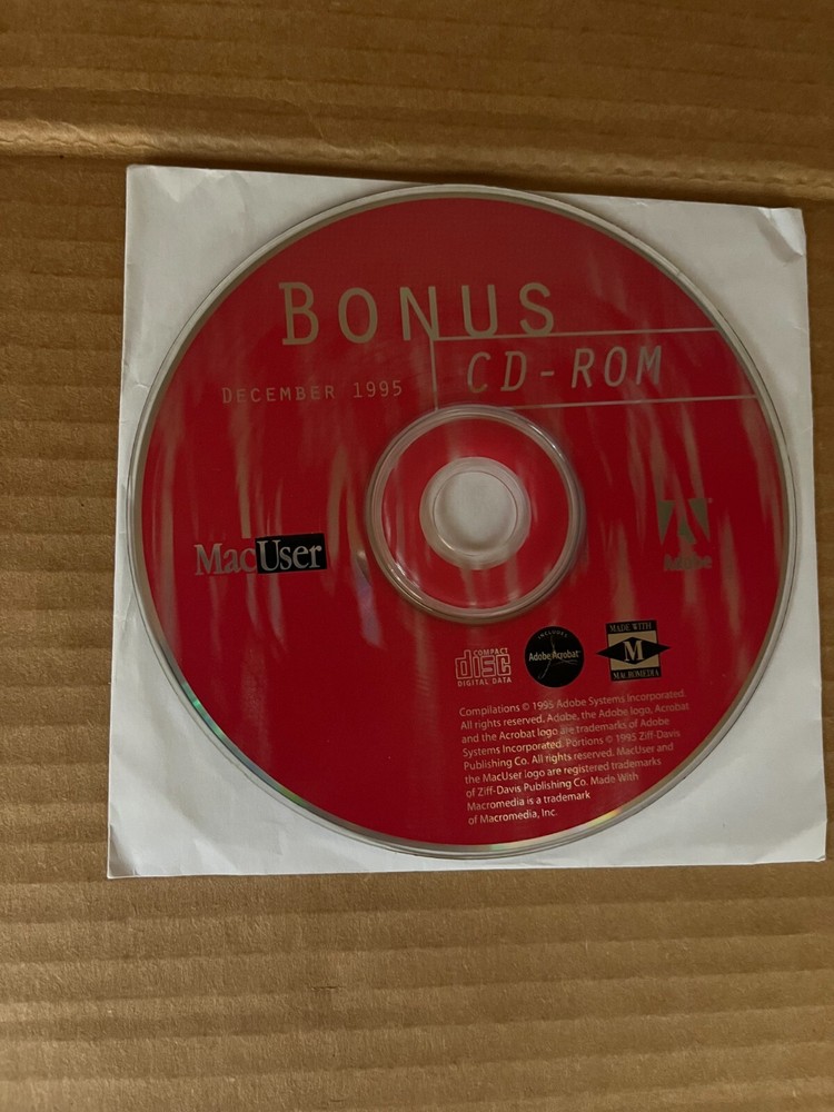 Adobe Bonus CD-ROM MacUser, December 1995